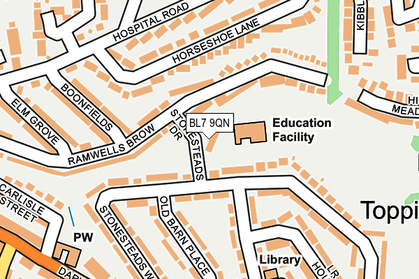 BL7 9QN map - OS OpenMap – Local (Ordnance Survey) BL7 9QN map - OS OpenMap – Local (Ordnance Survey)