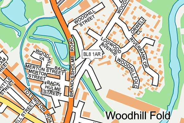BL8 1AR map - OS OpenMap – Local (Ordnance Survey) BL8 1AR map - OS OpenMap – Local (Ordnance Survey)