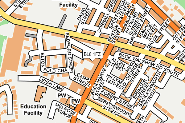 BL8 1FZ map - OS OpenMap – Local (Ordnance Survey) BL8 1FZ map - OS OpenMap – Local (Ordnance Survey)