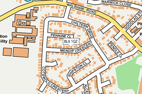 BL8 1QZ map - OS OpenMap – Local (Ordnance Survey) BL8 1QZ map - OS OpenMap – Local (Ordnance Survey)