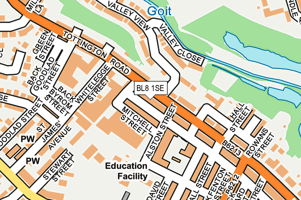 BL8 1SE map - OS OpenMap – Local (Ordnance Survey) BL8 1SE map - OS OpenMap – Local (Ordnance Survey)