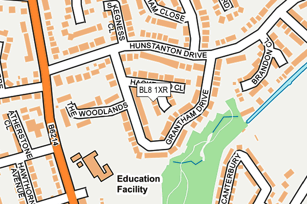 BL8 1XR map - OS OpenMap – Local (Ordnance Survey)