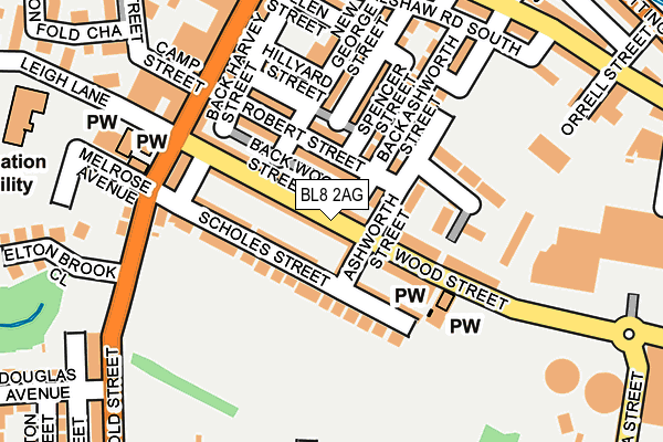 BL8 2AG map - OS OpenMap – Local (Ordnance Survey) BL8 2AG map - OS OpenMap – Local (Ordnance Survey)