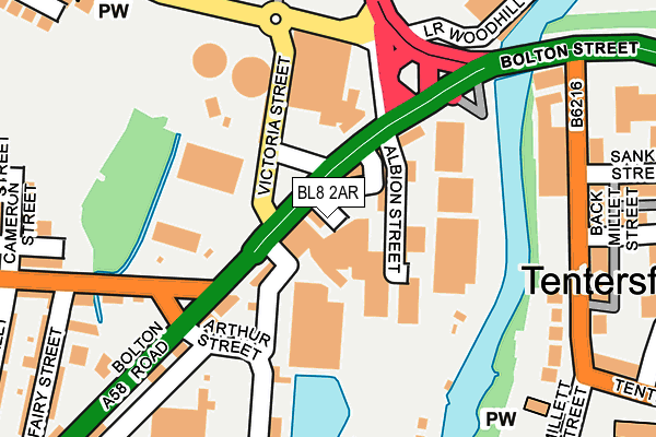 BL8 2AR map - OS OpenMap – Local (Ordnance Survey) BL8 2AR map - OS OpenMap – Local (Ordnance Survey)