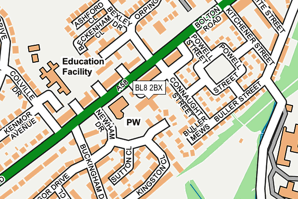 BL8 2BX map - OS OpenMap – Local (Ordnance Survey) BL8 2BX map - OS OpenMap – Local (Ordnance Survey)