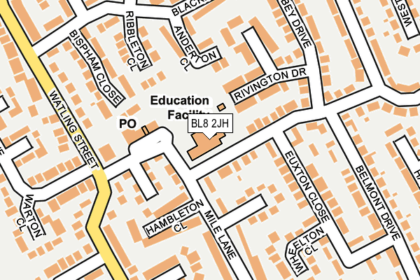 BL8 2JH map - OS OpenMap – Local (Ordnance Survey) BL8 2JH map - OS OpenMap – Local (Ordnance Survey)