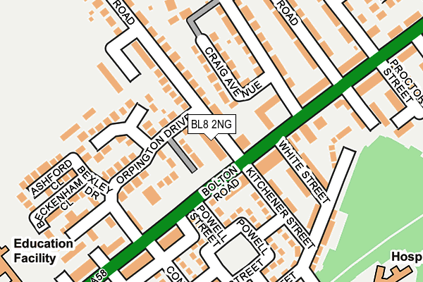 BL8 2NG map - OS OpenMap – Local (Ordnance Survey) BL8 2NG map - OS OpenMap – Local (Ordnance Survey)