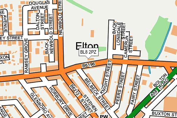 BL8 2PZ map - OS OpenMap – Local (Ordnance Survey) BL8 2PZ map - OS OpenMap – Local (Ordnance Survey)