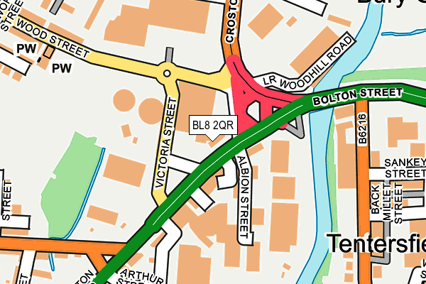 BL8 2QR map - OS OpenMap – Local (Ordnance Survey) BL8 2QR map - OS OpenMap – Local (Ordnance Survey)