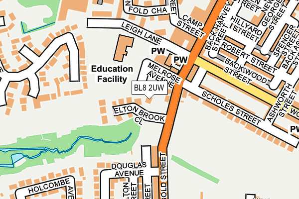 BL8 2UW map - OS OpenMap – Local (Ordnance Survey) BL8 2UW map - OS OpenMap – Local (Ordnance Survey)