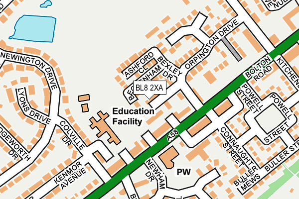 BL8 2XA map - OS OpenMap – Local (Ordnance Survey) BL8 2XA map - OS OpenMap – Local (Ordnance Survey)