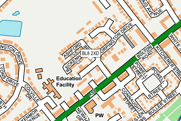 BL8 2XD map - OS OpenMap – Local (Ordnance Survey) BL8 2XD map - OS OpenMap – Local (Ordnance Survey)