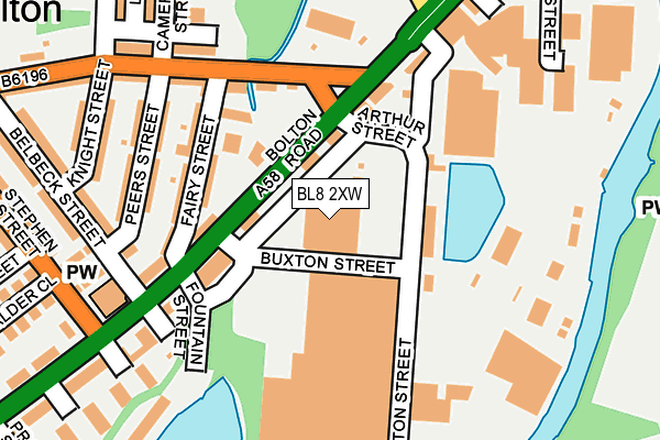 BL8 2XW map - OS OpenMap – Local (Ordnance Survey) BL8 2XW map - OS OpenMap – Local (Ordnance Survey)