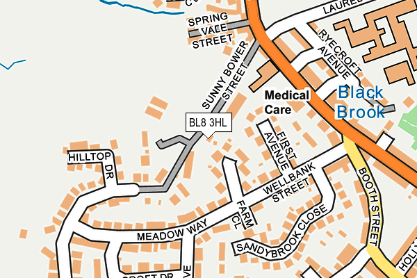 BL8 3HL map - OS OpenMap – Local (Ordnance Survey) BL8 3HL map - OS OpenMap – Local (Ordnance Survey)