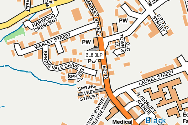 BL8 3LP map - OS OpenMap – Local (Ordnance Survey) BL8 3LP map - OS OpenMap – Local (Ordnance Survey)