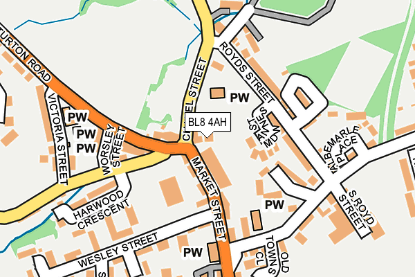 BL8 4AH map - OS OpenMap – Local (Ordnance Survey) BL8 4AH map - OS OpenMap – Local (Ordnance Survey)