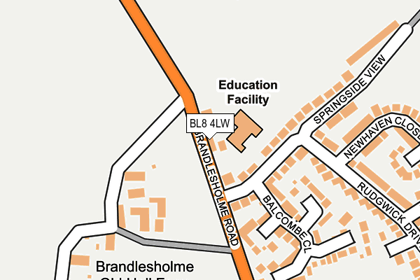 BL8 4LW map - OS OpenMap – Local (Ordnance Survey) BL8 4LW map - OS OpenMap – Local (Ordnance Survey)