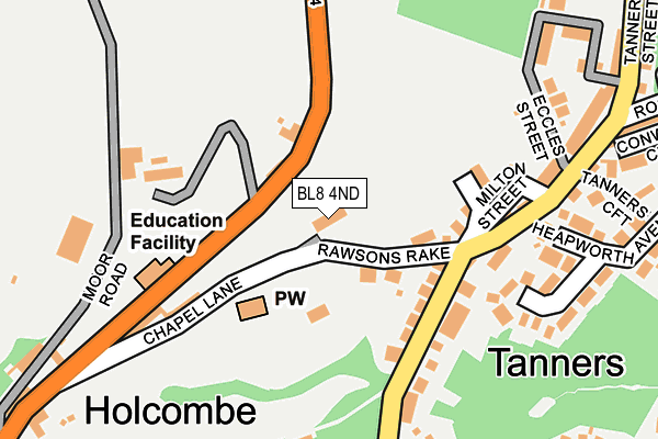 BL8 4ND map - OS OpenMap – Local (Ordnance Survey) BL8 4ND map - OS OpenMap – Local (Ordnance Survey)