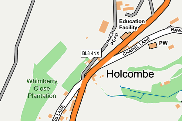 BL8 4NX map - OS OpenMap – Local (Ordnance Survey) BL8 4NX map - OS OpenMap – Local (Ordnance Survey)