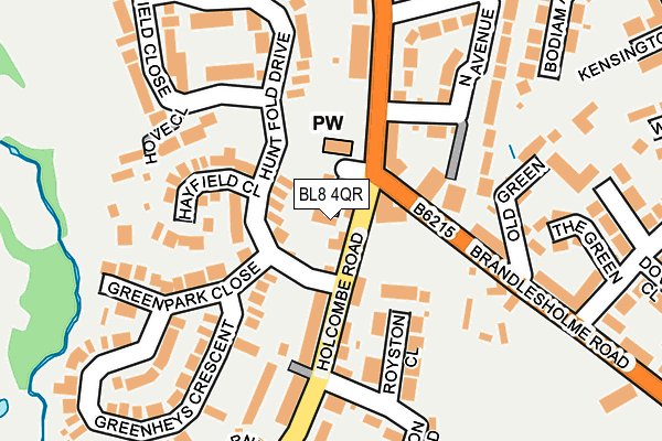 BL8 4QR map - OS OpenMap – Local (Ordnance Survey) BL8 4QR map - OS OpenMap – Local (Ordnance Survey)