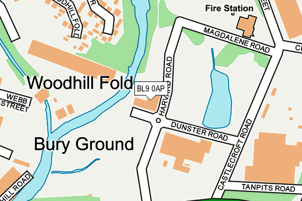 BL9 0AP map - OS OpenMap – Local (Ordnance Survey) BL9 0AP map - OS OpenMap – Local (Ordnance Survey)