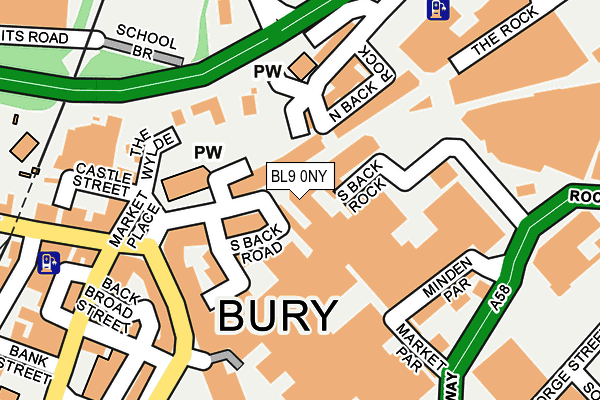 BL9 0NY map - OS OpenMap – Local (Ordnance Survey) BL9 0NY map - OS OpenMap – Local (Ordnance Survey)