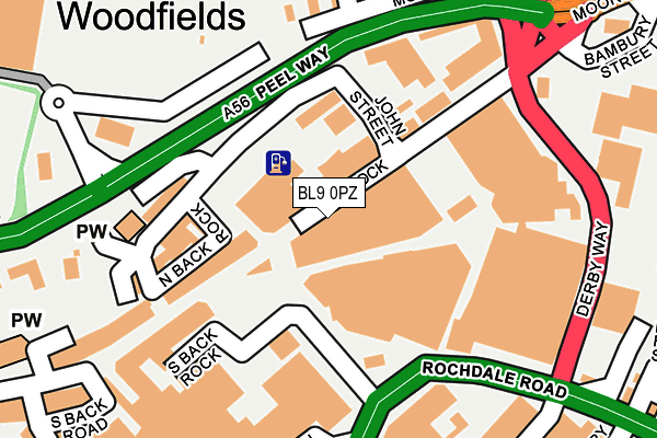 BL9 0PZ map - OS OpenMap – Local (Ordnance Survey) BL9 0PZ map - OS OpenMap – Local (Ordnance Survey)