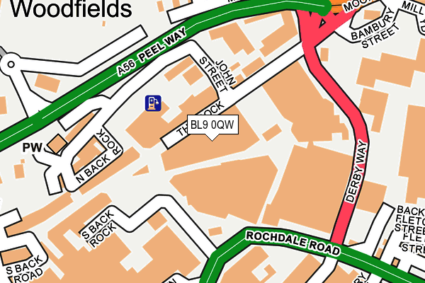 BL9 0QW map - OS OpenMap – Local (Ordnance Survey) BL9 0QW map - OS OpenMap – Local (Ordnance Survey)