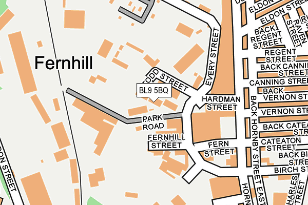 BL9 5BQ map - OS OpenMap – Local (Ordnance Survey) BL9 5BQ map - OS OpenMap – Local (Ordnance Survey)