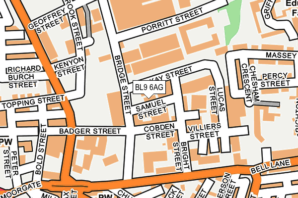 BL9 6AG map - OS OpenMap – Local (Ordnance Survey) BL9 6AG map - OS OpenMap – Local (Ordnance Survey)