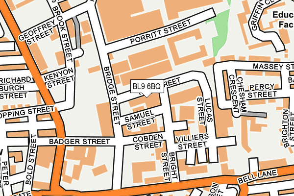 BL9 6BQ map - OS OpenMap – Local (Ordnance Survey) BL9 6BQ map - OS OpenMap – Local (Ordnance Survey)