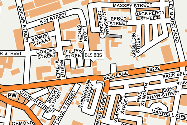 BL9 6BS map - OS OpenMap – Local (Ordnance Survey) BL9 6BS map - OS OpenMap – Local (Ordnance Survey)