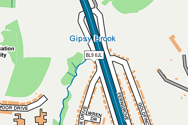 BL9 6JL map - OS OpenMap – Local (Ordnance Survey)