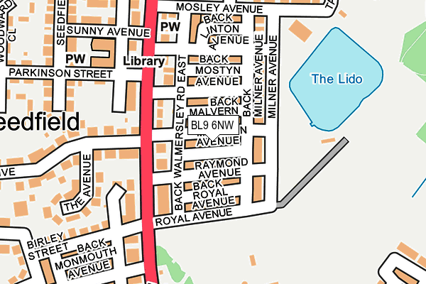 BL9 6NW map - OS OpenMap – Local (Ordnance Survey)