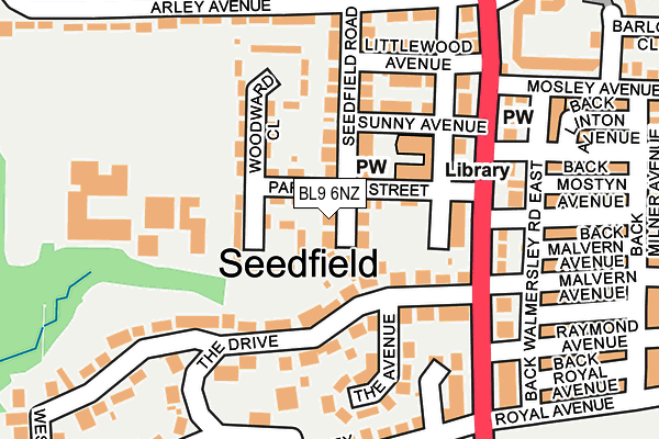 BL9 6NZ map - OS OpenMap – Local (Ordnance Survey) BL9 6NZ map - OS OpenMap – Local (Ordnance Survey)