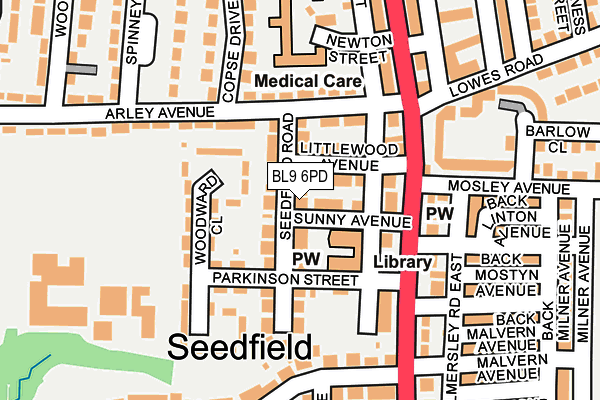 BL9 6PD map - OS OpenMap – Local (Ordnance Survey) BL9 6PD map - OS OpenMap – Local (Ordnance Survey)