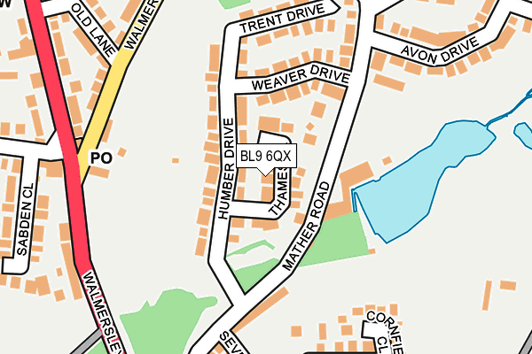BL9 6QX map - OS OpenMap – Local (Ordnance Survey) BL9 6QX map - OS OpenMap – Local (Ordnance Survey)