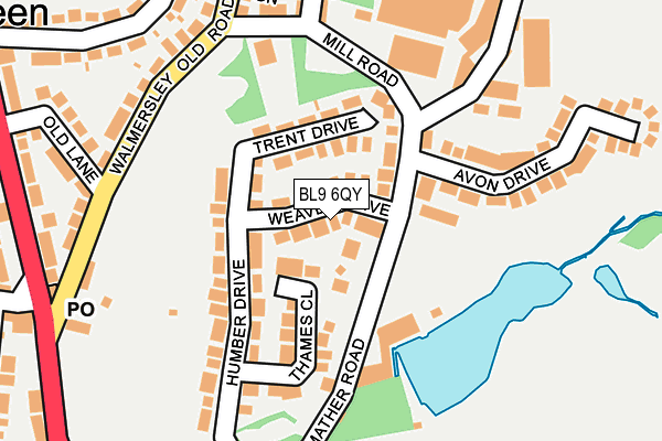 BL9 6QY map - OS OpenMap – Local (Ordnance Survey)