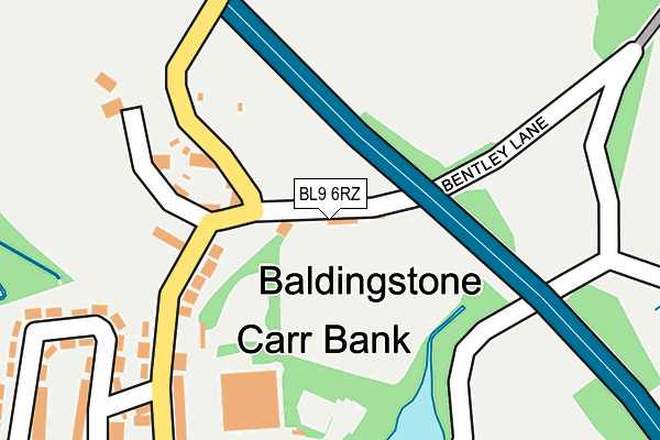BL9 6RZ map - OS OpenMap – Local (Ordnance Survey)