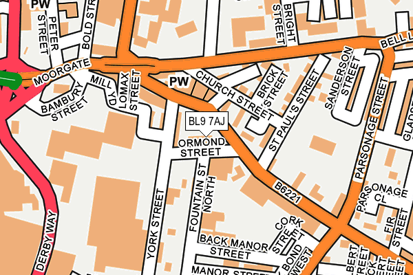 BL9 7AJ map - OS OpenMap – Local (Ordnance Survey) BL9 7AJ map - OS OpenMap – Local (Ordnance Survey)