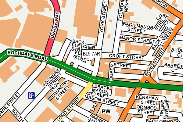 BL9 7AR map - OS OpenMap – Local (Ordnance Survey) BL9 7AR map - OS OpenMap – Local (Ordnance Survey)