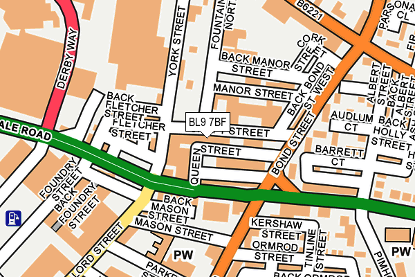 BL9 7BF map - OS OpenMap – Local (Ordnance Survey) BL9 7BF map - OS OpenMap – Local (Ordnance Survey)