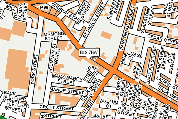 BL9 7BW map - OS OpenMap – Local (Ordnance Survey) BL9 7BW map - OS OpenMap – Local (Ordnance Survey)