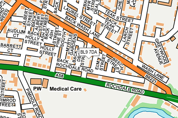 BL9 7DA map - OS OpenMap – Local (Ordnance Survey) BL9 7DA map - OS OpenMap – Local (Ordnance Survey)