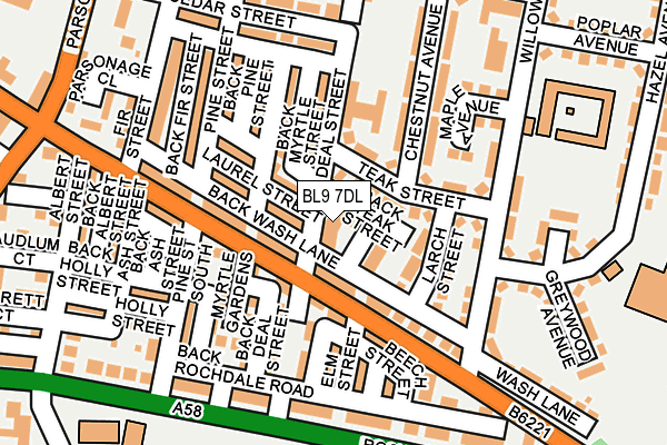BL9 7DL map - OS OpenMap – Local (Ordnance Survey) BL9 7DL map - OS OpenMap – Local (Ordnance Survey)