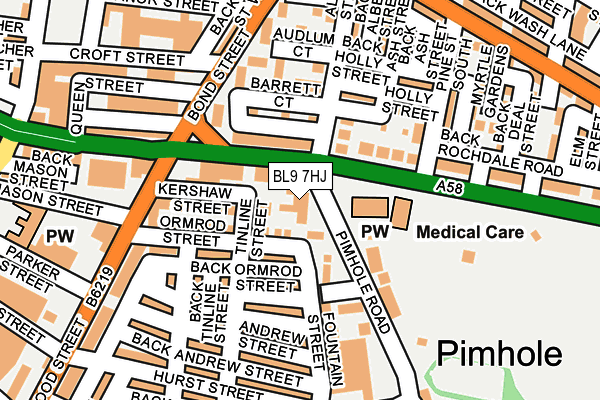 BL9 7HJ map - OS OpenMap – Local (Ordnance Survey) BL9 7HJ map - OS OpenMap – Local (Ordnance Survey)