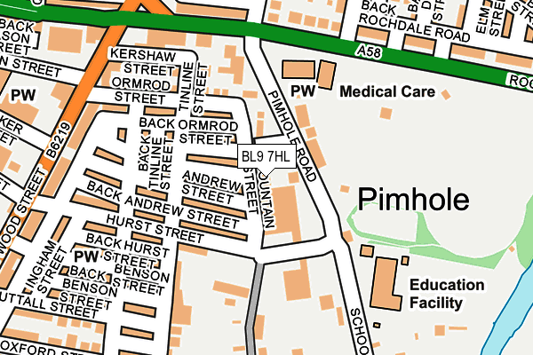 BL9 7HL map - OS OpenMap – Local (Ordnance Survey) BL9 7HL map - OS OpenMap – Local (Ordnance Survey)