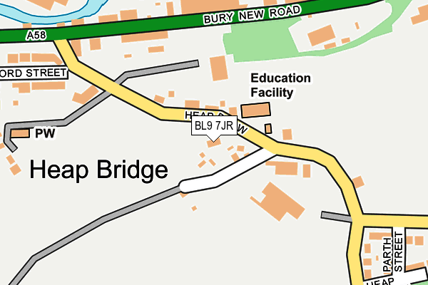 BL9 7JR map - OS OpenMap – Local (Ordnance Survey) BL9 7JR map - OS OpenMap – Local (Ordnance Survey)