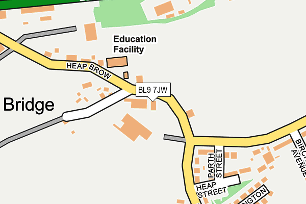 BL9 7JW map - OS OpenMap – Local (Ordnance Survey) BL9 7JW map - OS OpenMap – Local (Ordnance Survey)