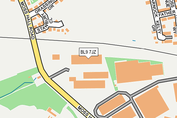 BL9 7JZ map - OS OpenMap – Local (Ordnance Survey) BL9 7JZ map - OS OpenMap – Local (Ordnance Survey)